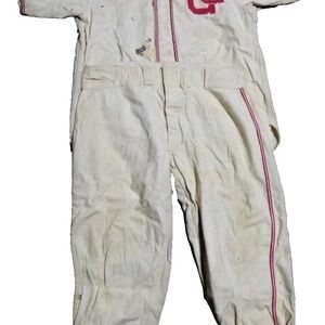 Vintage MacGregor Goldsmith 1940’s Baseball Uniform with Red Accents